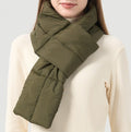 Minimalist Quilted Puffer Scarf - Green