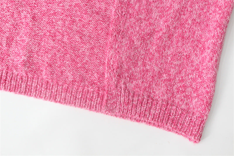Lace Up Open Back Cropped Knit Top - Pink - 7