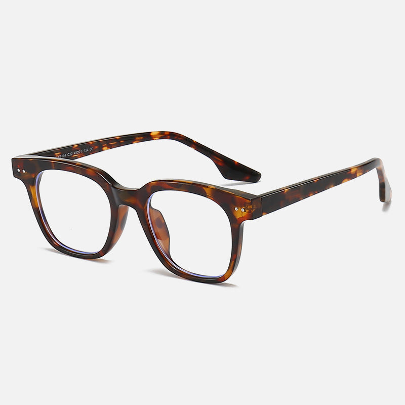 Rounded Square Acetate Look Glasses - Amber
