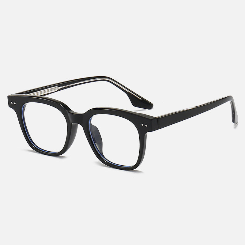 Rounded Square Acetate Look Glasses - Black