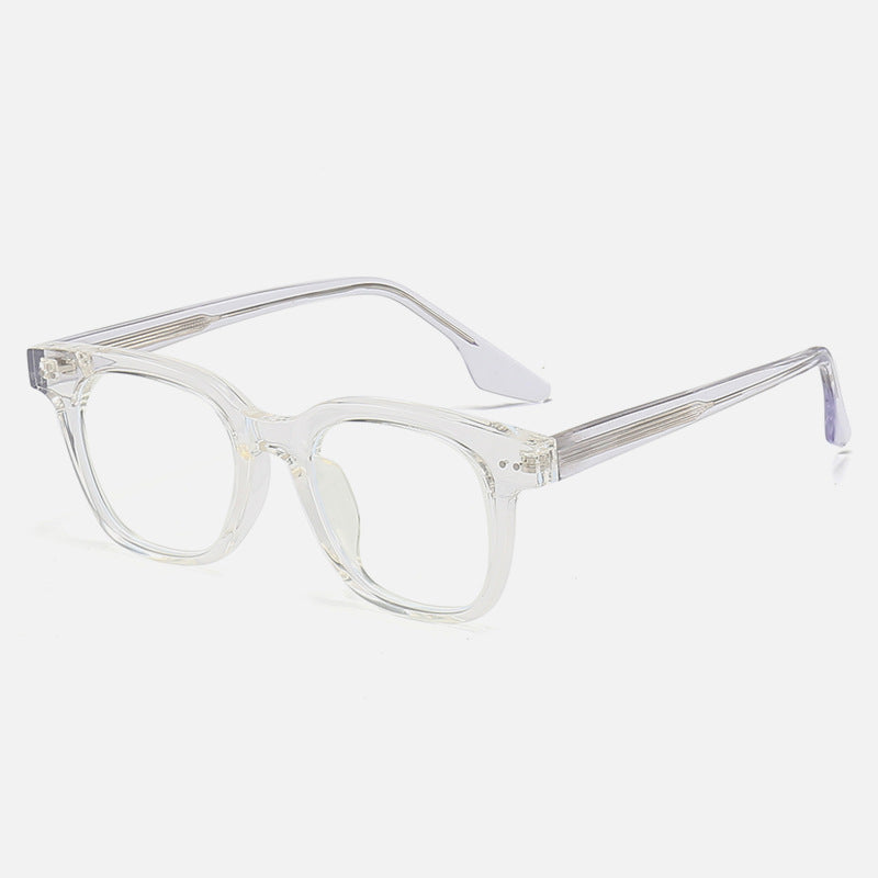 Rounded Square Acetate Look Glasses - Clear