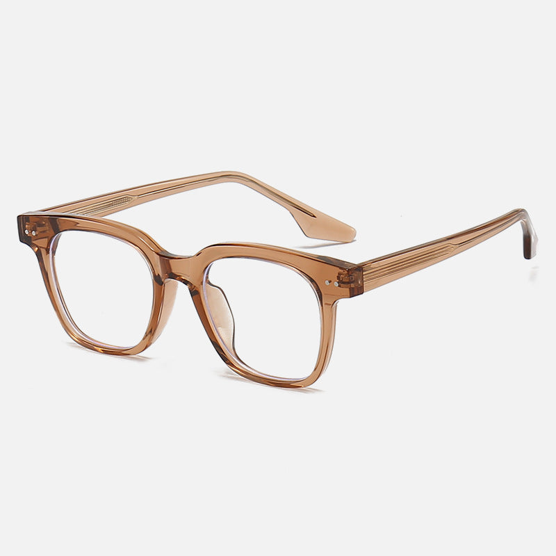 Rounded Square Acetate Look Glasses - Toffee
