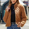 Sherpa Teddy Coat With Quilted Front - Camel