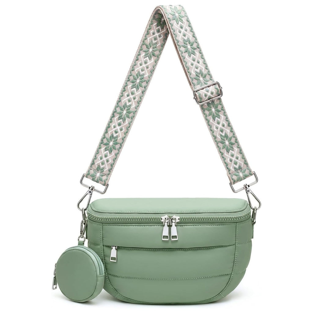 Quilted Puffer Crossbody Bag with Coin Pouch
