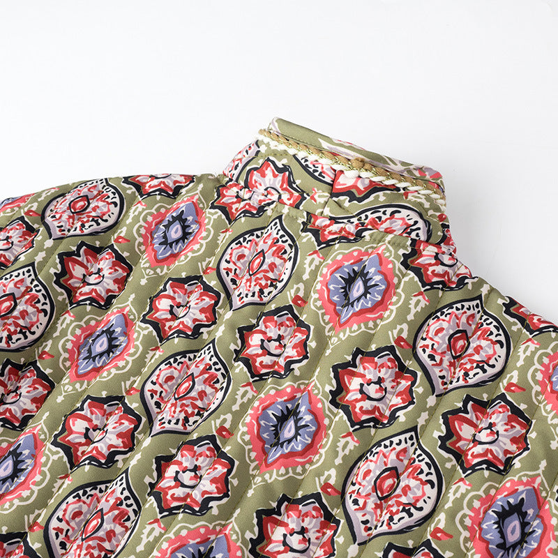 Medallion Print Quilted Belted Kimono - Floral - 10