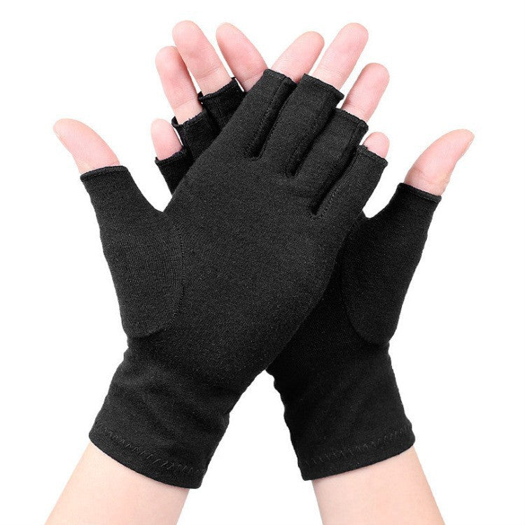 Fingerless Stretch Compression Gloves - Black