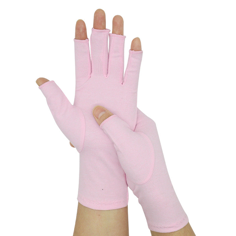 Fingerless Stretch Compression Gloves - Light_Pink
