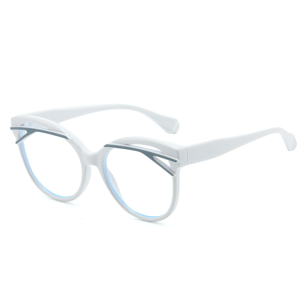 Retro Cat Eye Oversized Eyeglass Frames - White