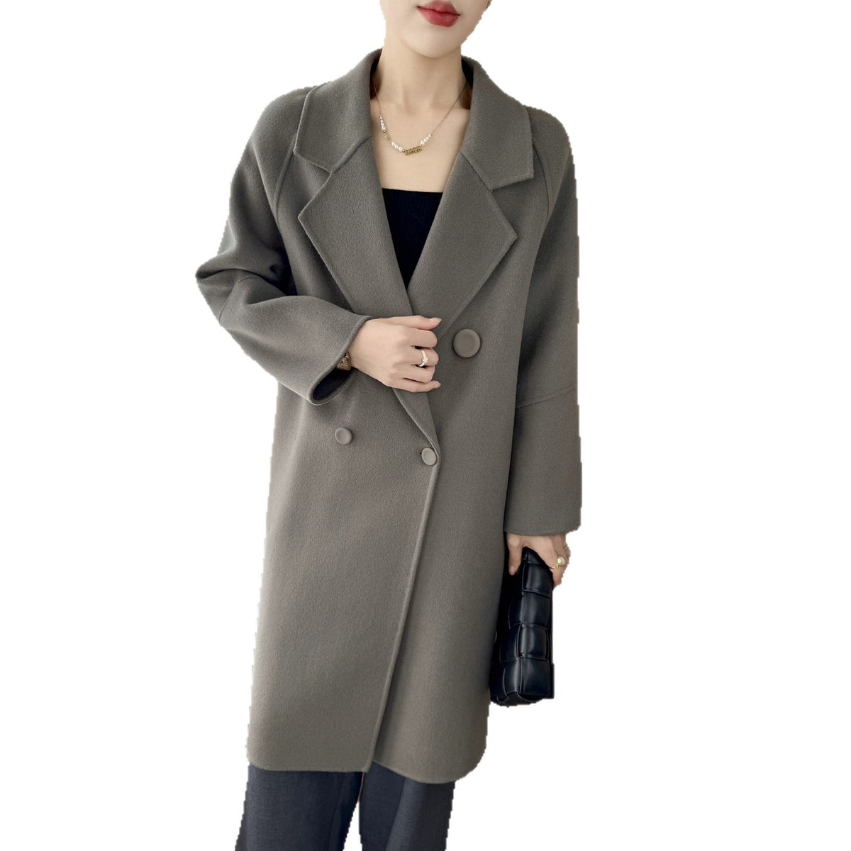 Oversized Double Breasted Wool Drop Shoulder Long Coat