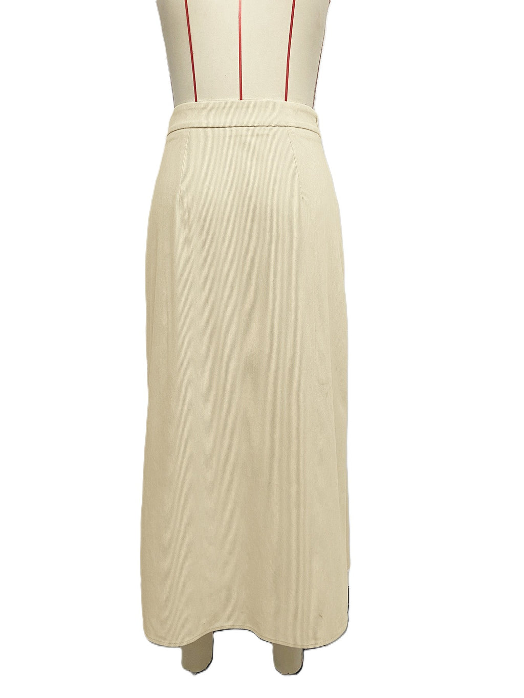 High Waist Pleated A-Line Maxi Skirt with Pockets - Khaki - 2