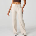 High Waist Wide Leg Lounge Sweatpants - Apricot