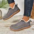 Cozy Plush Lined Moccasin Slippers - Gray
