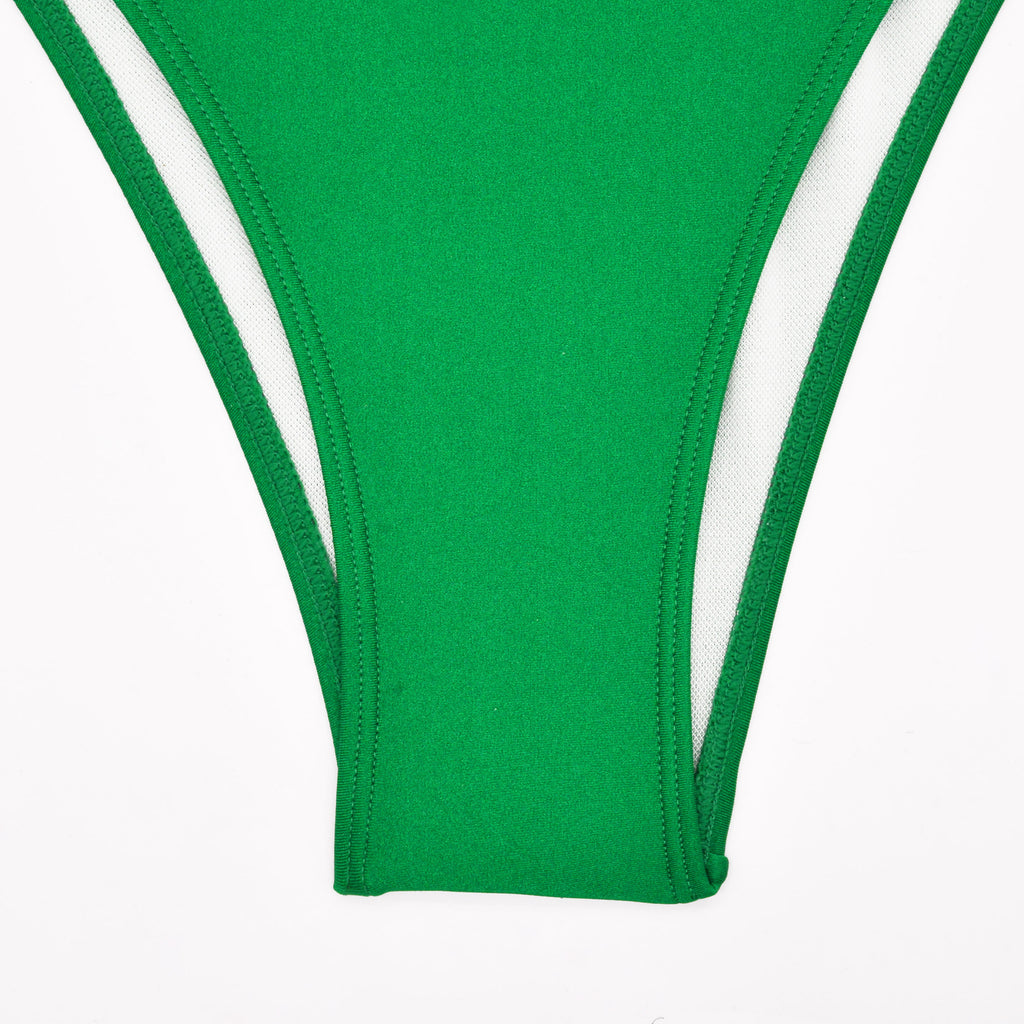 Cross Strap Ring Cutout Monokini - Green - 8