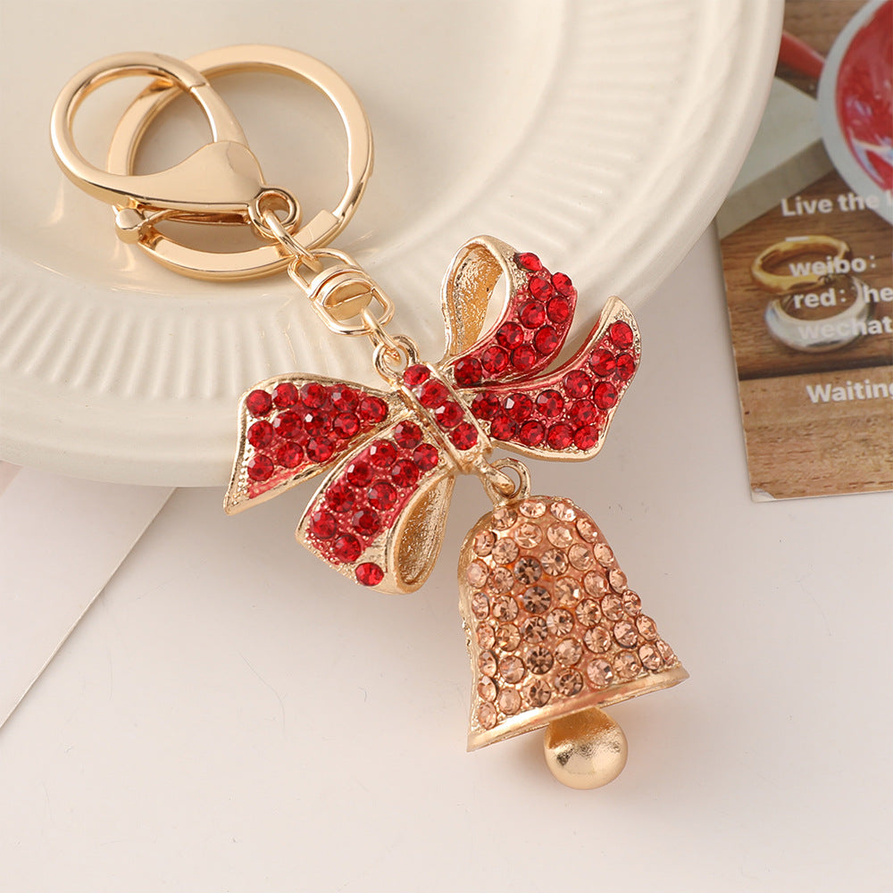 Crystal Bow And Bell Keyring Charm - view 1
