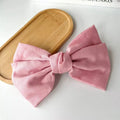 Linen Blend Knotted Bow Hair Clip - Pink