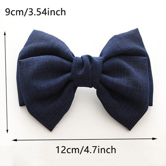 Linen Blend Knotted Bow Hair Clip - view 1