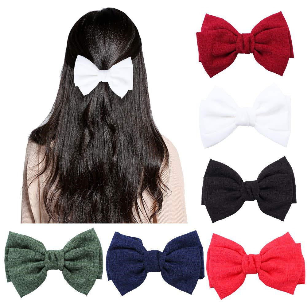 Linen Blend Knotted Bow Hair Clip - view 2