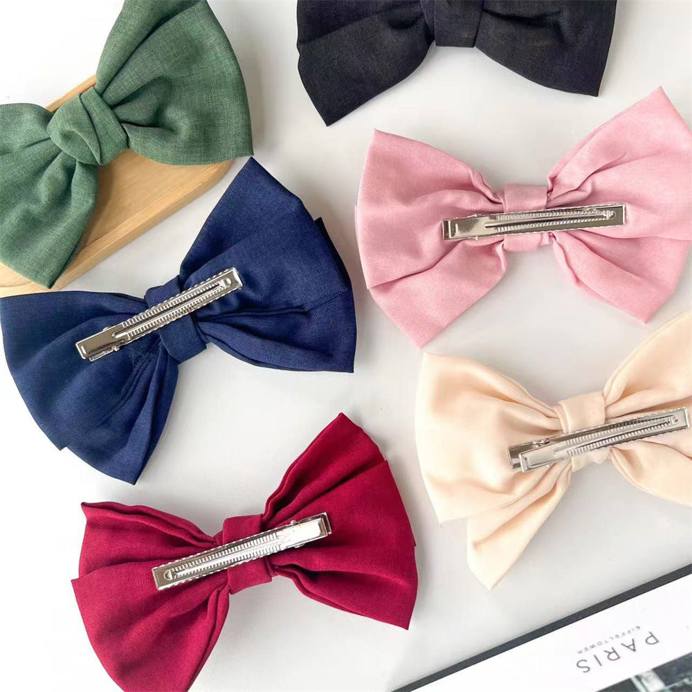 Linen Blend Knotted Bow Hair Clip - view 3