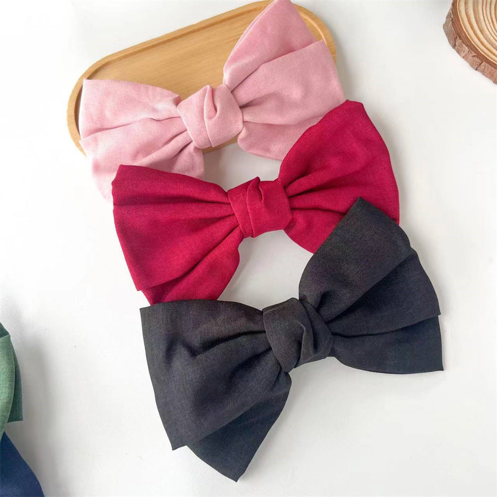Linen Blend Knotted Bow Hair Clip - view 4
