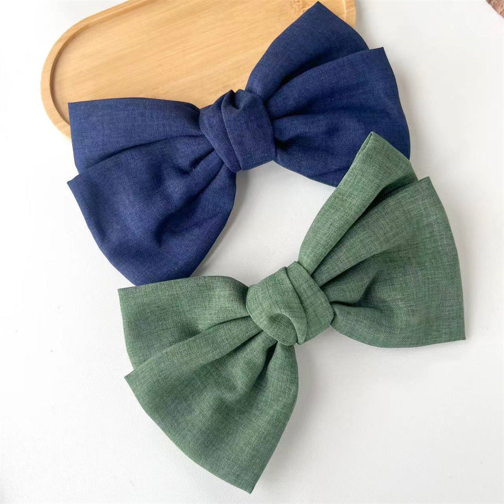 Linen Blend Knotted Bow Hair Clip - view 5
