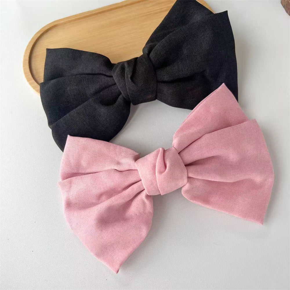 Linen Blend Knotted Bow Hair Clip - view 7
