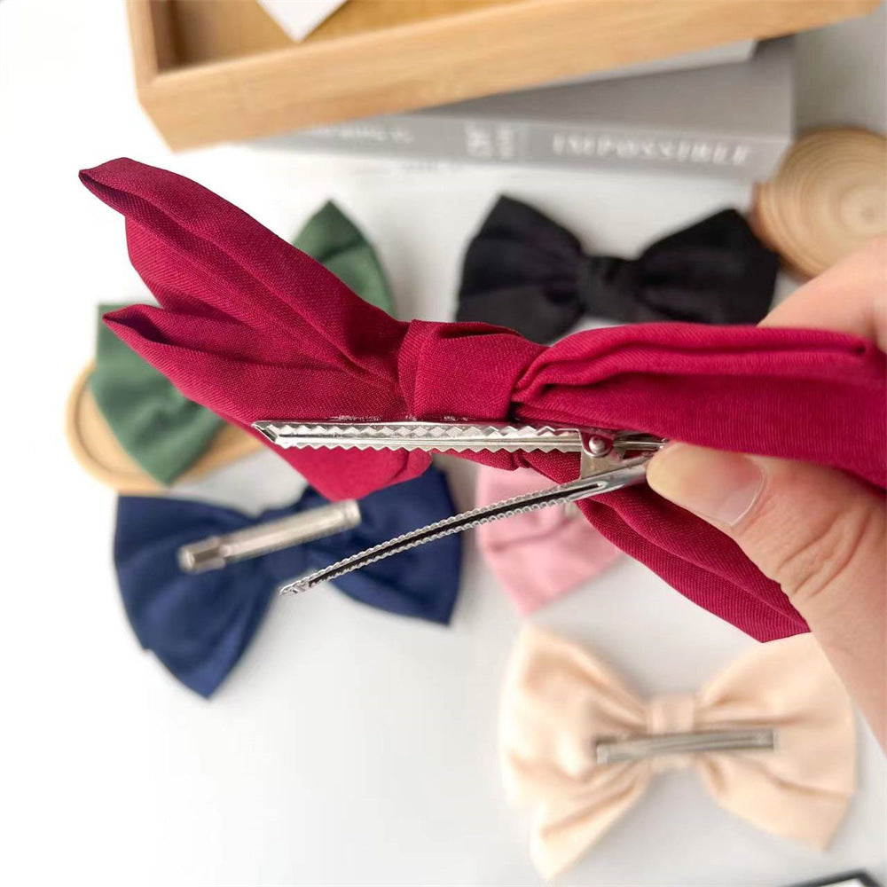 Linen Blend Knotted Bow Hair Clip - view 8