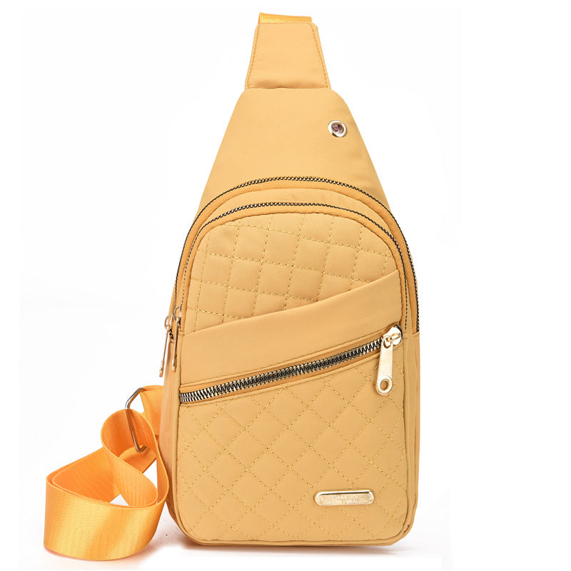 Quilted Nylon Sling Crossbody Bag - Yellow