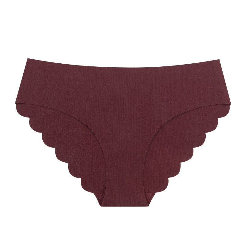 Seamless Scalloped V Front Low Rise Brief - Mahogany