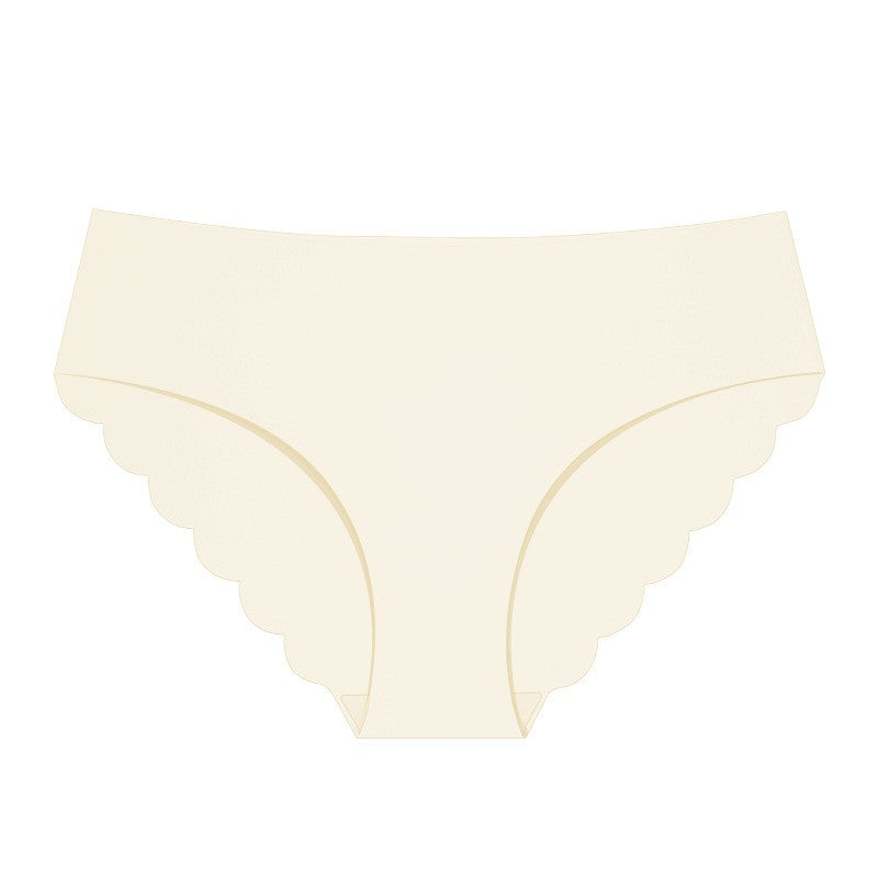 Seamless Scalloped V Front Low Rise Brief - Milky White