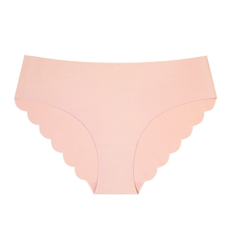 Seamless Scalloped V Front Low Rise Brief - Pink