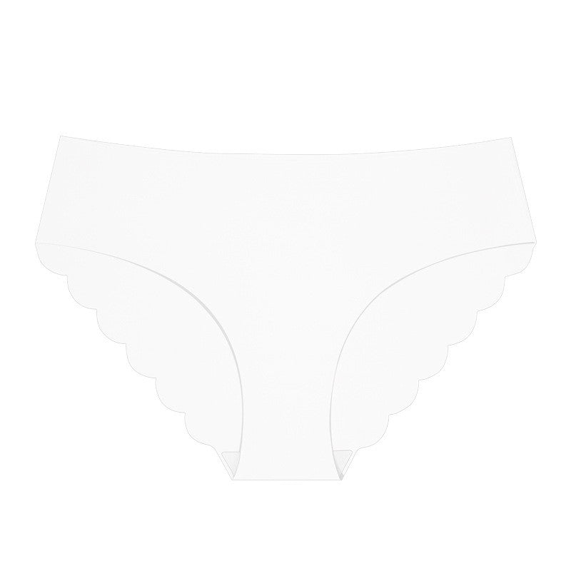 Seamless Scalloped V Front Low Rise Brief - White