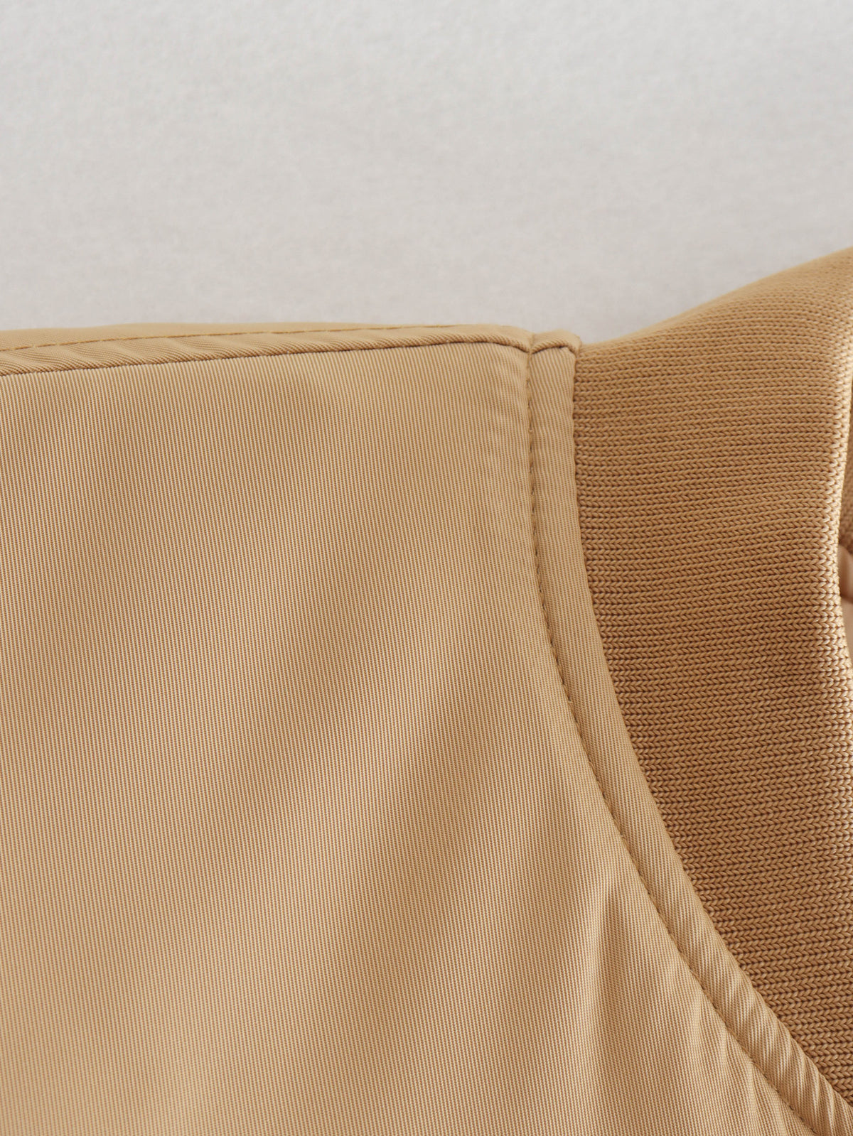 Oversized Zip Up Padded Bomber Jacket - Khaki - 2