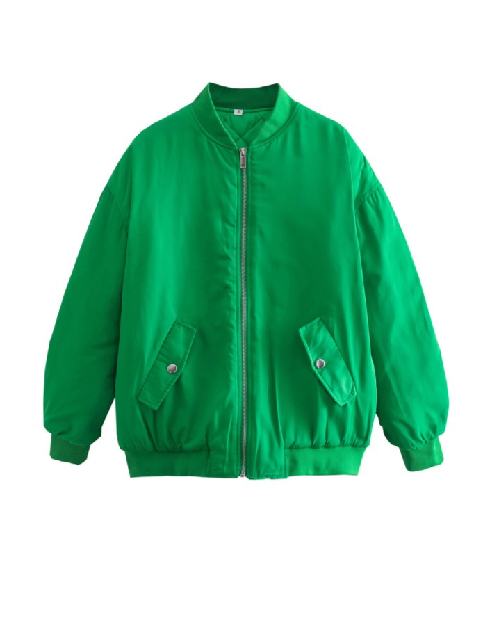 Oversized Zip Up Padded Bomber Jacket