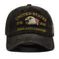 Vintage Washed Eagle Baseball Cap - Black