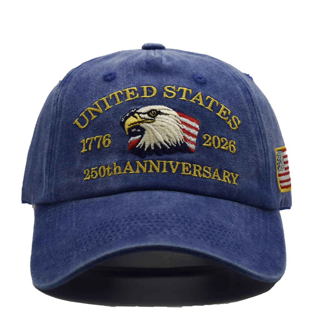 Vintage Washed Eagle Baseball Cap - Blue