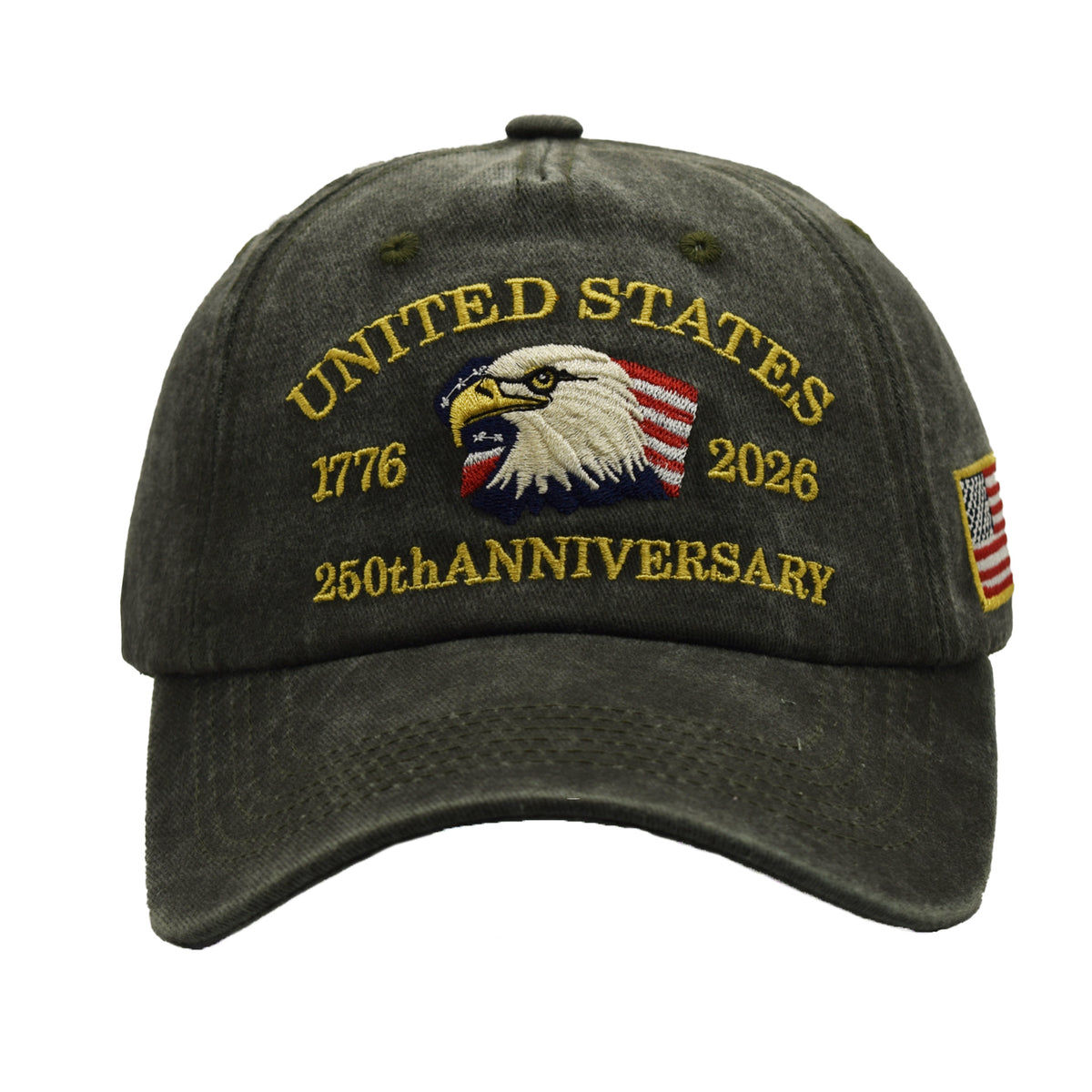 Vintage Washed Eagle Baseball Cap - Green