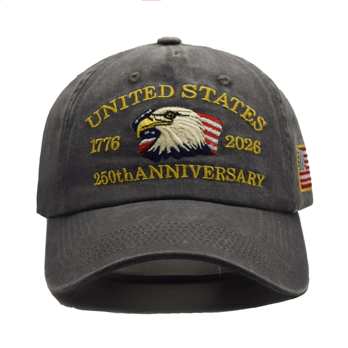 Vintage Washed Eagle Baseball Cap - Grey