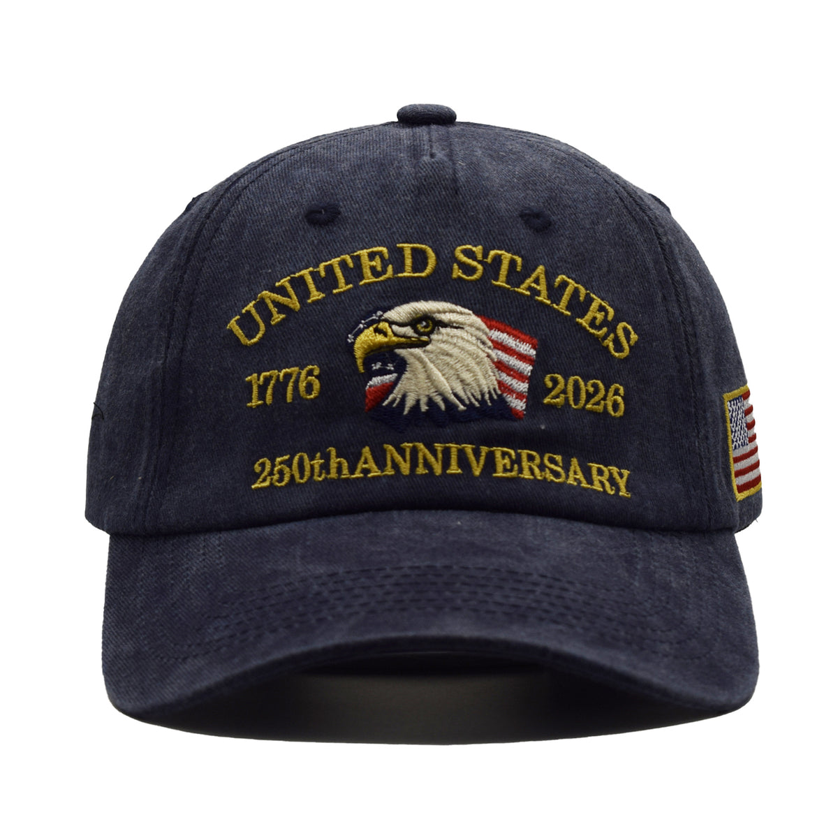 Vintage Washed Eagle Baseball Cap - Navyblue