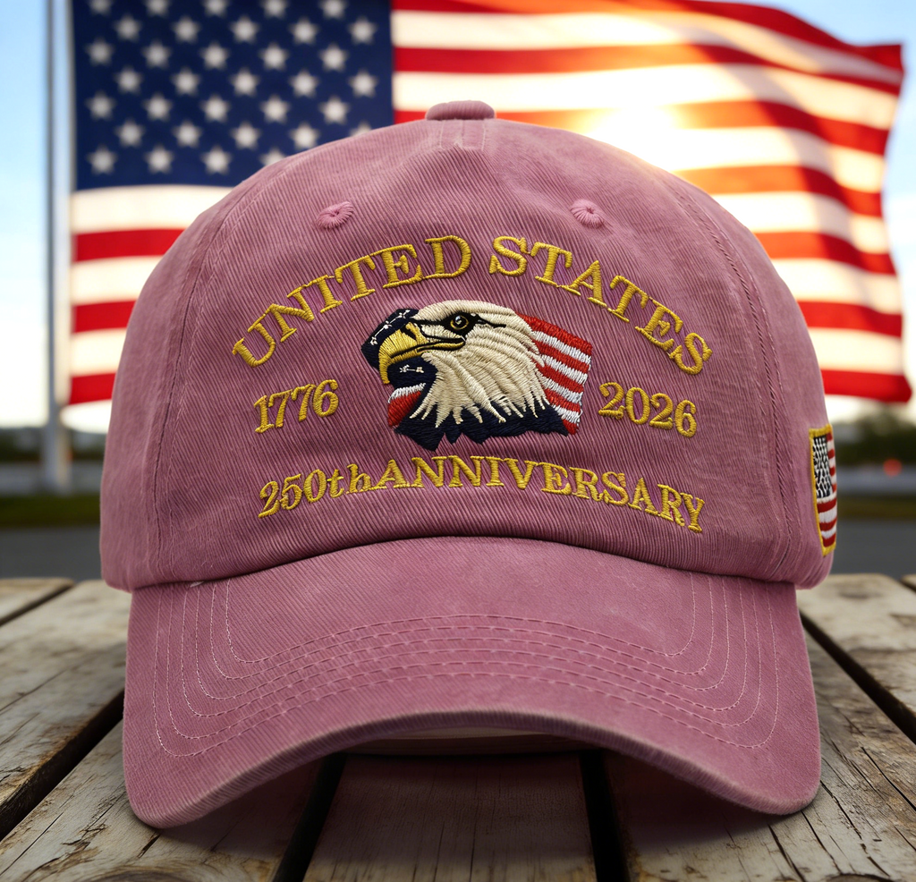 Vintage Washed Eagle Baseball Cap - Pink