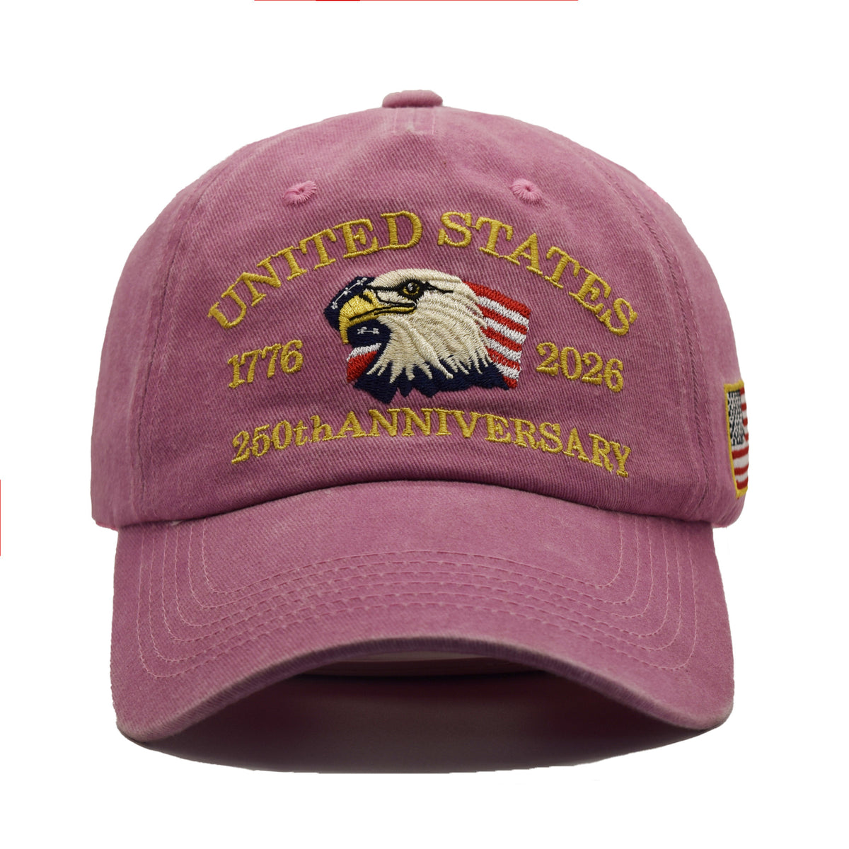 Vintage Washed Eagle Baseball Cap - Pink - 1