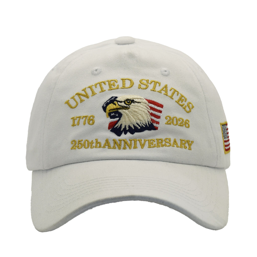 Vintage Washed Eagle Baseball Cap - White