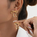 Hammered Ribbon Bow Stud Earrings - Gold