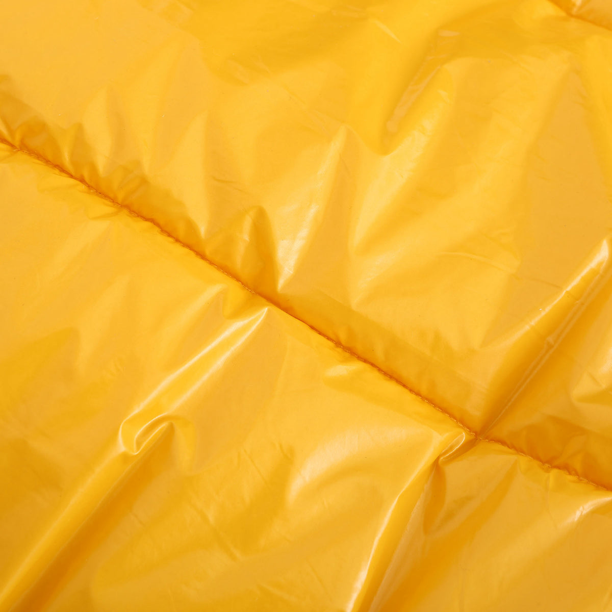Glossy Hooded Cropped Puffer Jacket - Yellow - 10