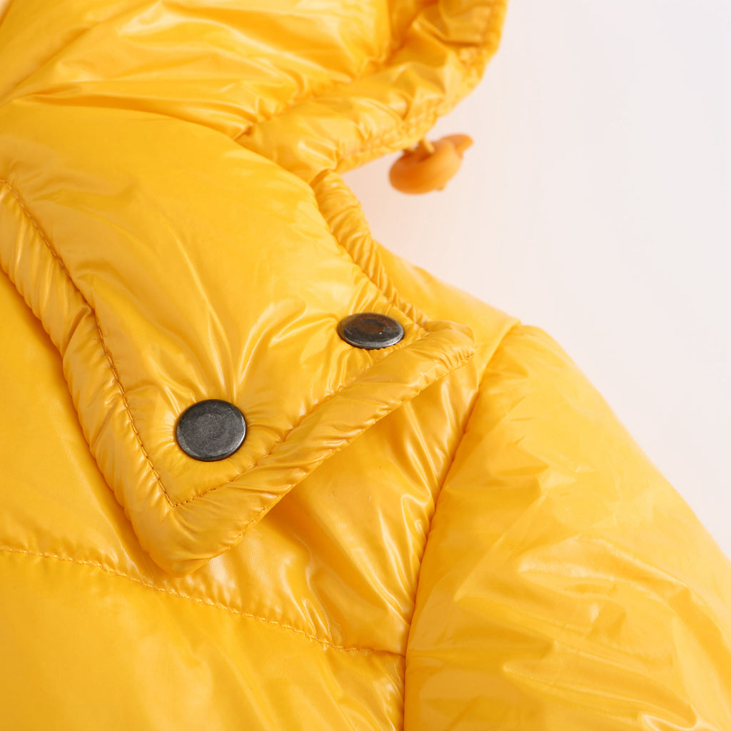 Glossy Hooded Cropped Puffer Jacket - Yellow - 5