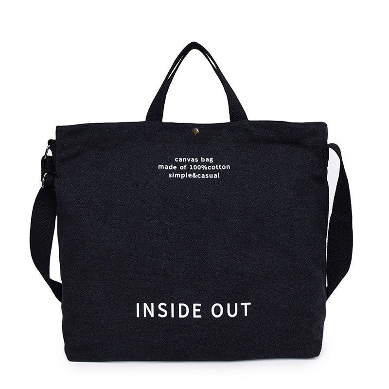 Oversized Canvas Tote Bag with Crossbody Strap