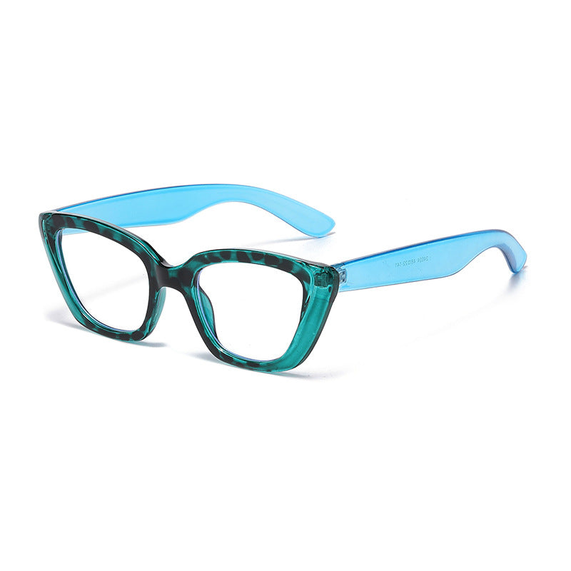 Animal Print Cat Eye Sunglasses - Blue-2