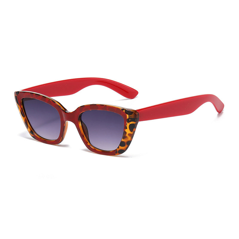 Animal Print Cat Eye Sunglasses - Red-1