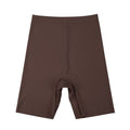 Laser Cut High Waist Smoothing Shapewear Shorts - Dark Brown