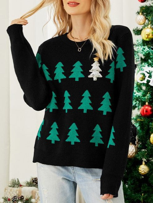 Evergreen Tree Knit Holiday Sweater - view 1