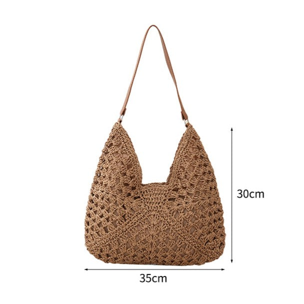 Open Weave Crochet Hobo Shoulder Bag - view 1